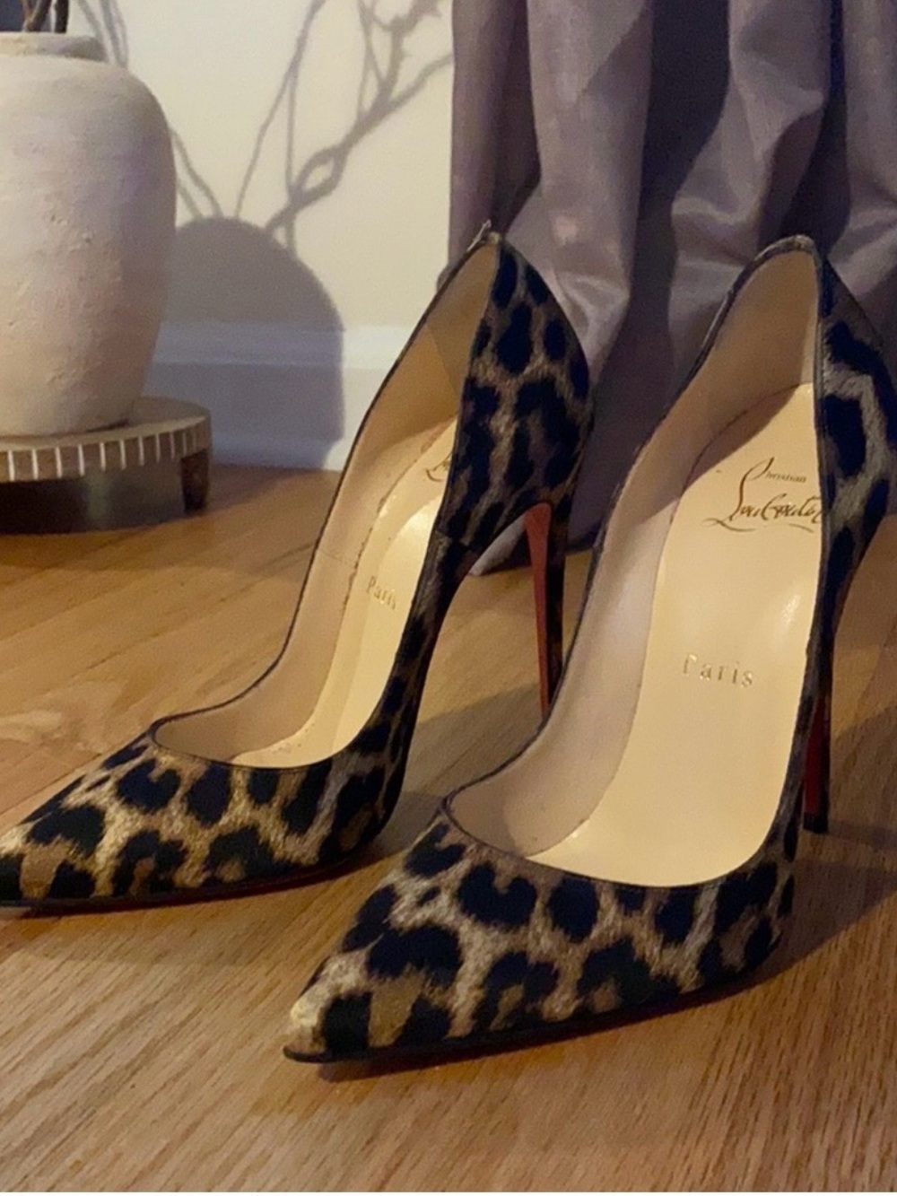 Christian Louboutin Leopard Print So Kate 120 Heels - Brown/Black